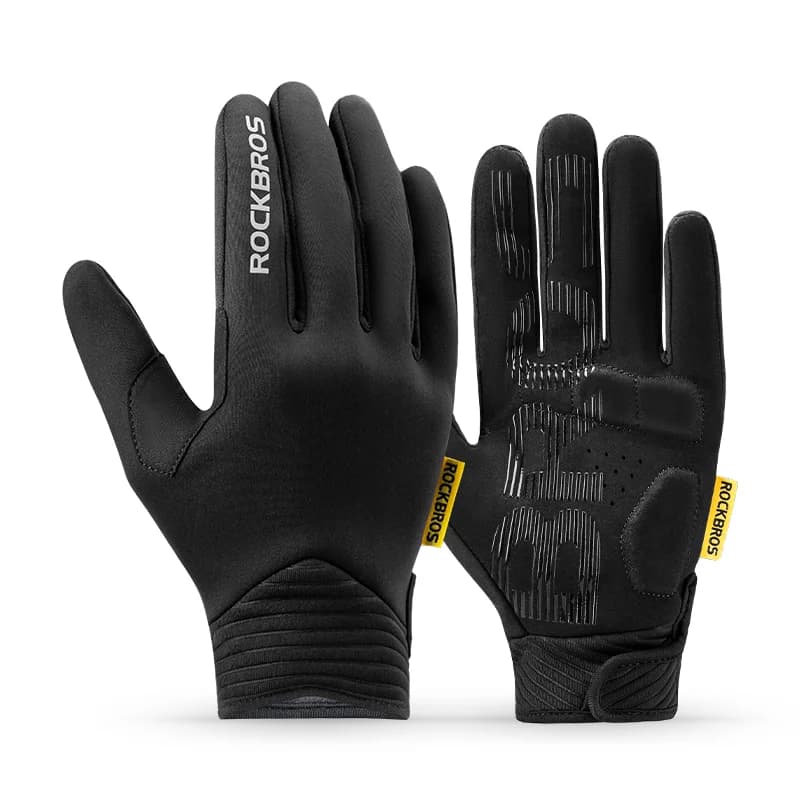 Gants de vélo coupe-vent en polaire compatibles écran tactile