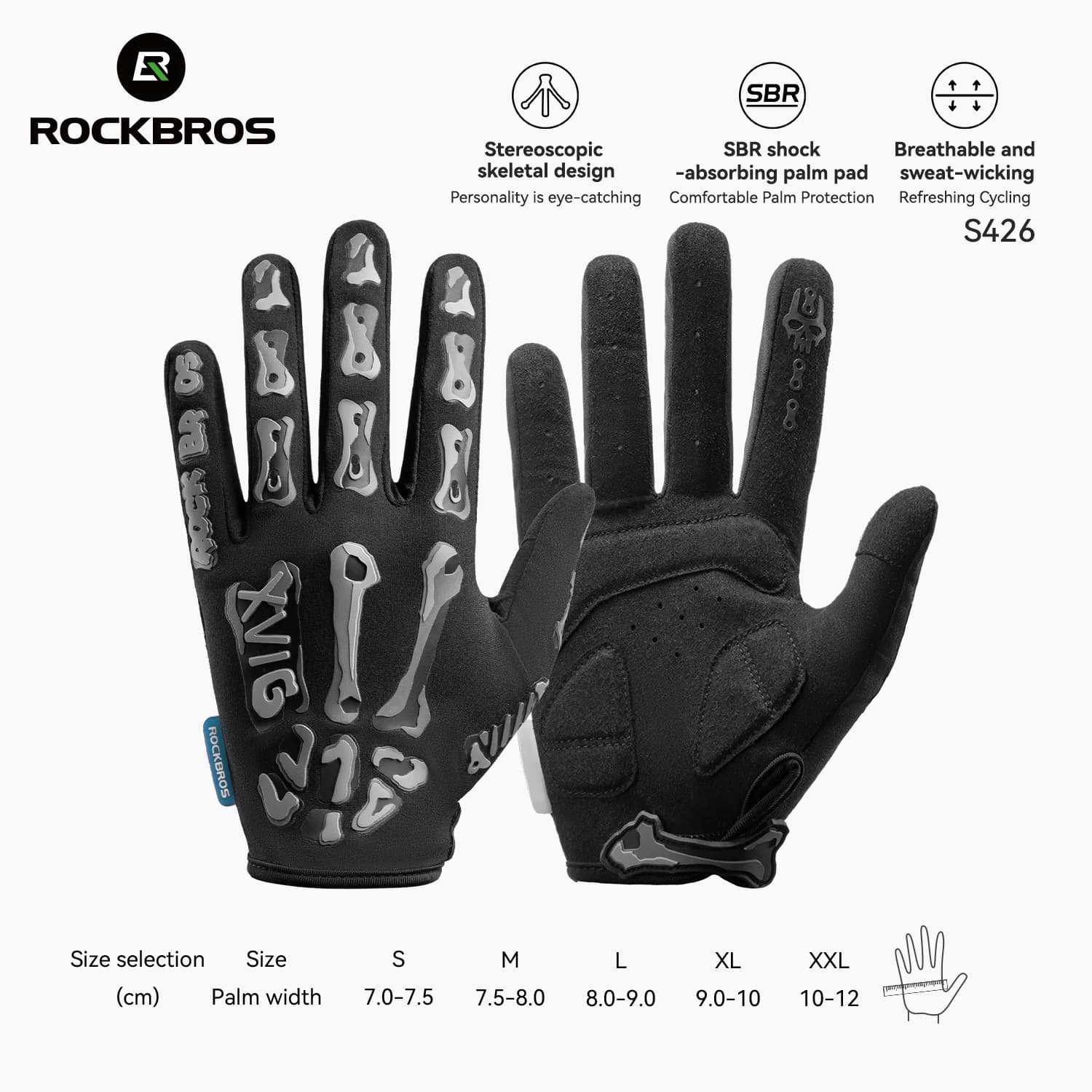 Gants de cyclisme respirants et anti-chocs compatibles écran tactile, Printemps-Été