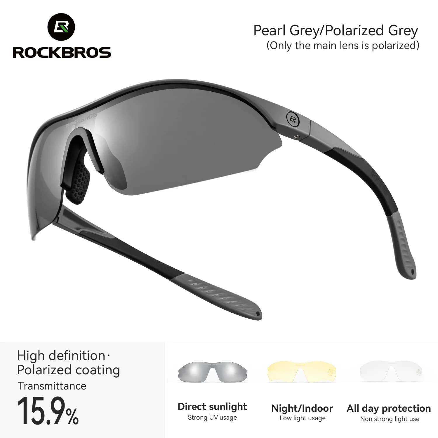 Lunettes de soleil polarisées pour cyclisme avec deux verres supplémentaires
