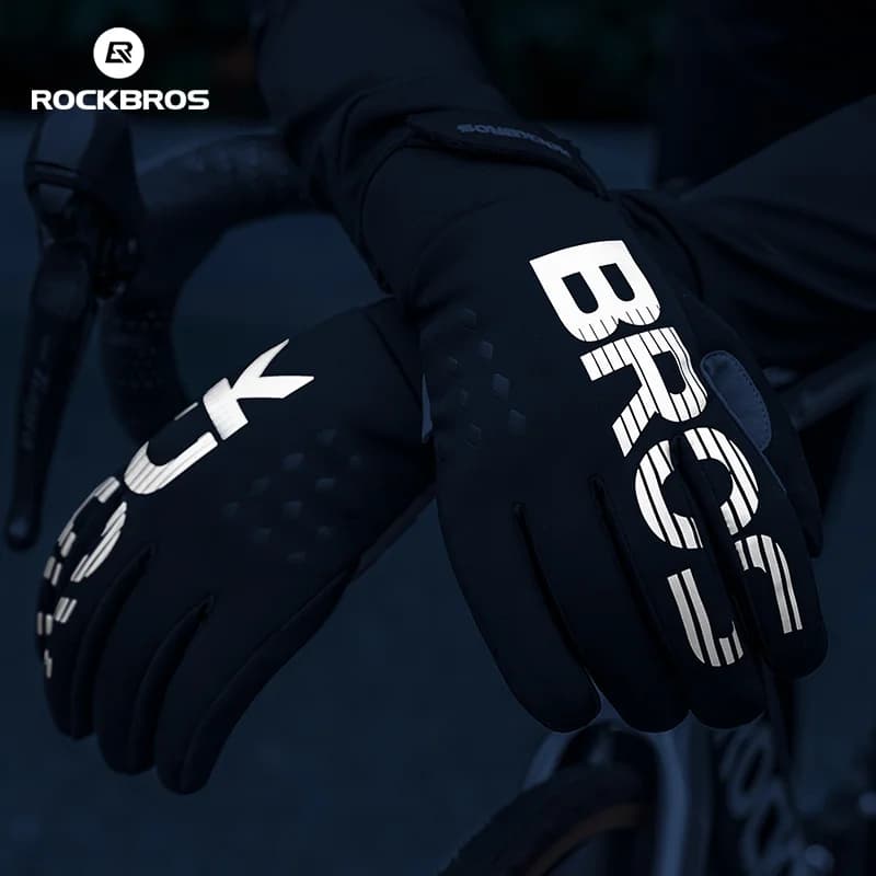 Gants de cyclisme d'hiver épais chauds avec compatibilité écran tactile