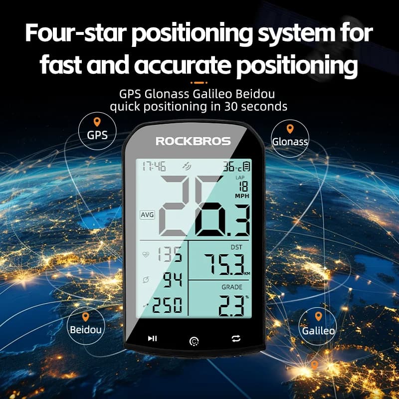 Ordinateur de vélo GPS avec Bluetooth et ANT+