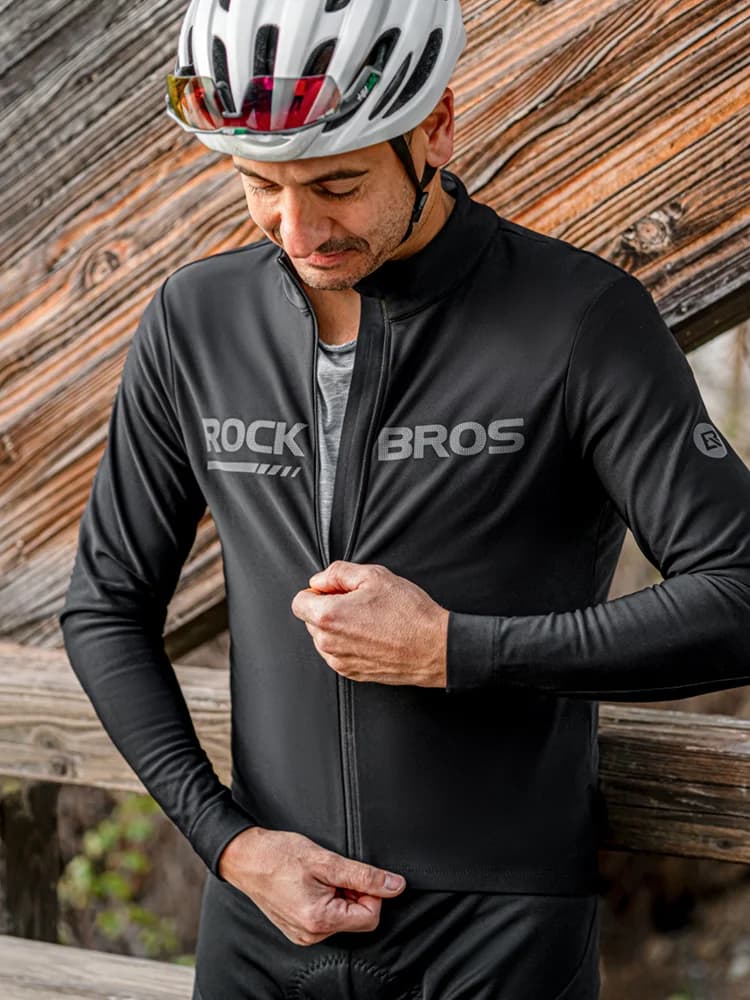Veste de cyclisme d'hiver à manches longues en polaire thermique