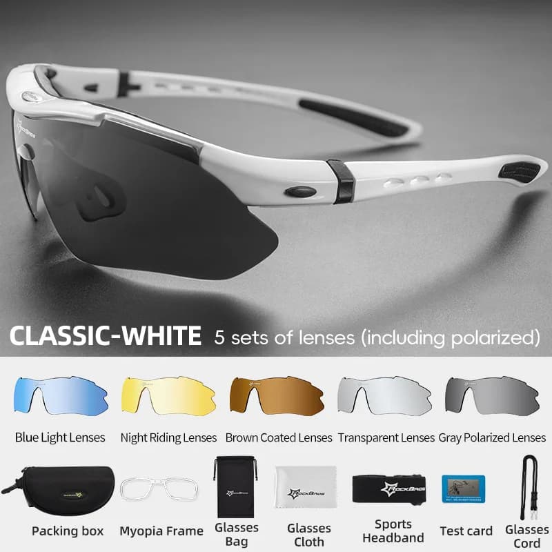 Lunettes de soleil polarisées pour le cyclisme avec 5 verres
