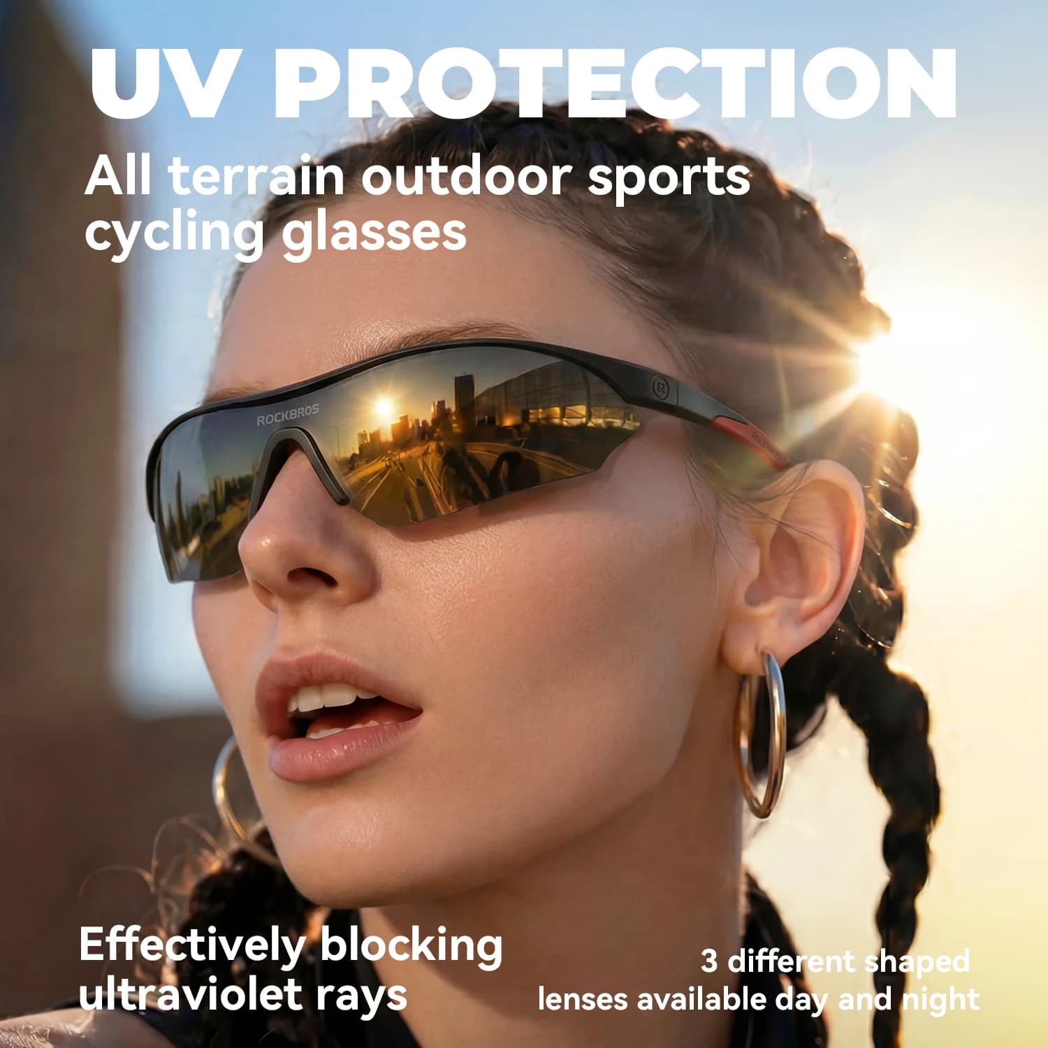 Lunettes de soleil polarisées pour cyclisme avec deux verres supplémentaires