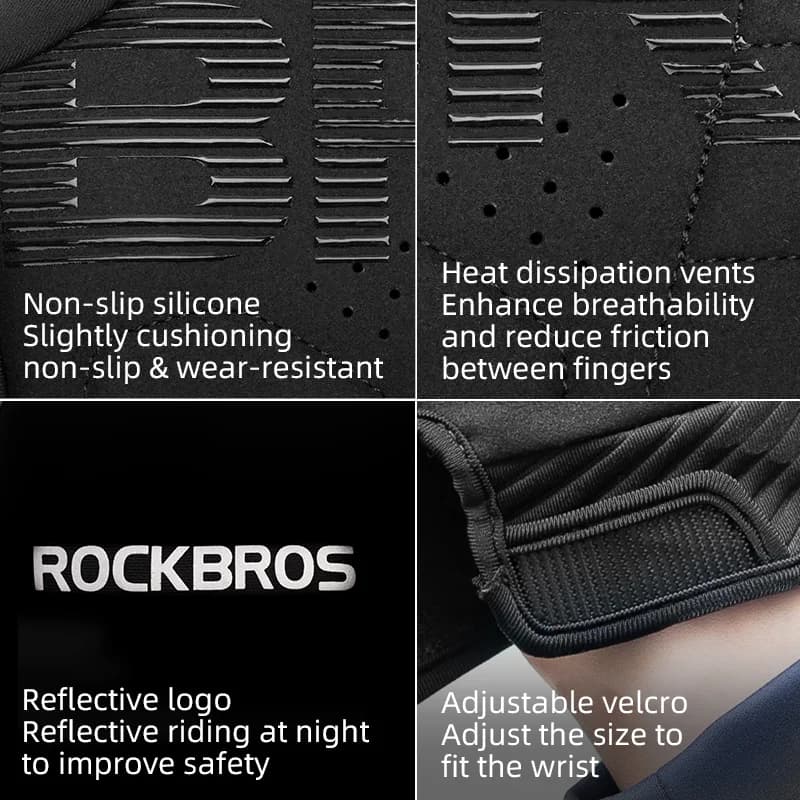 Gants de vélo coupe-vent en polaire compatibles écran tactile