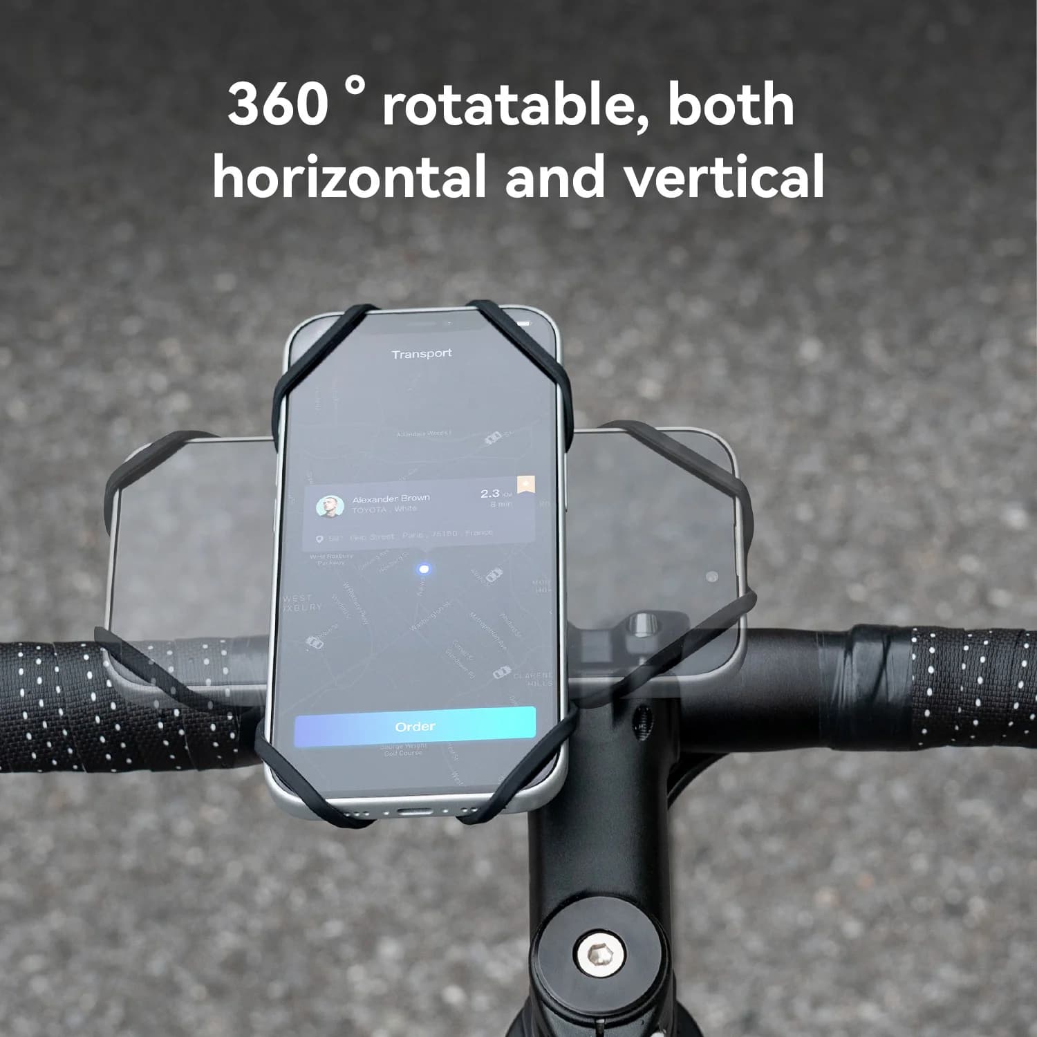 Support téléphone vélo silicone magnétique à dégagement rapide