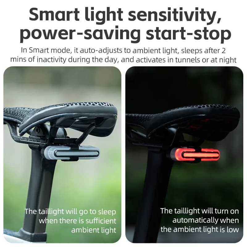 Feu arrière de vélo intelligent avec détection de freinage