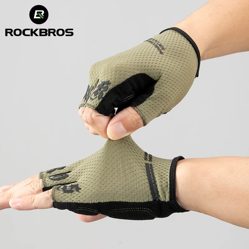 Gants de vélo demi-doigts respirants avec coussinets SBR