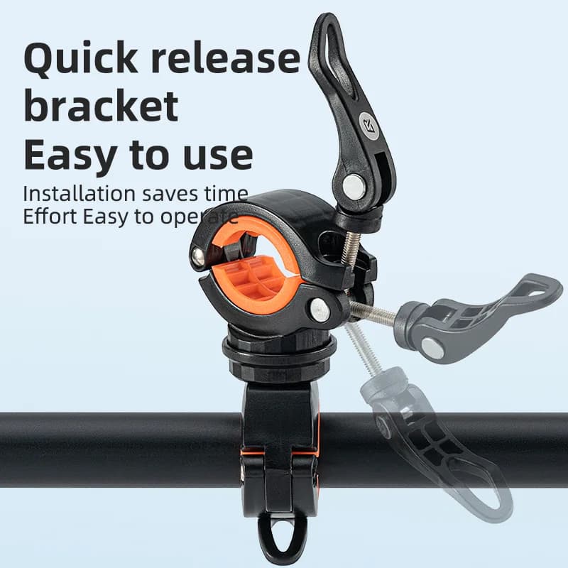 Support de phare de guidon de vélo à dégagement rapide rotation 360°