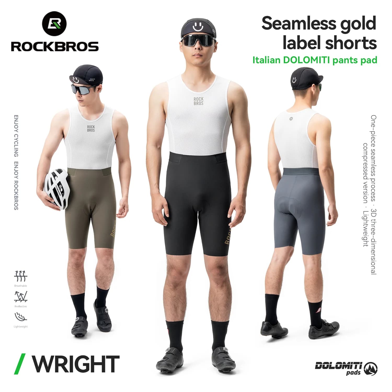 Shorts de cyclisme homme rembourrés sans coutures et respirants