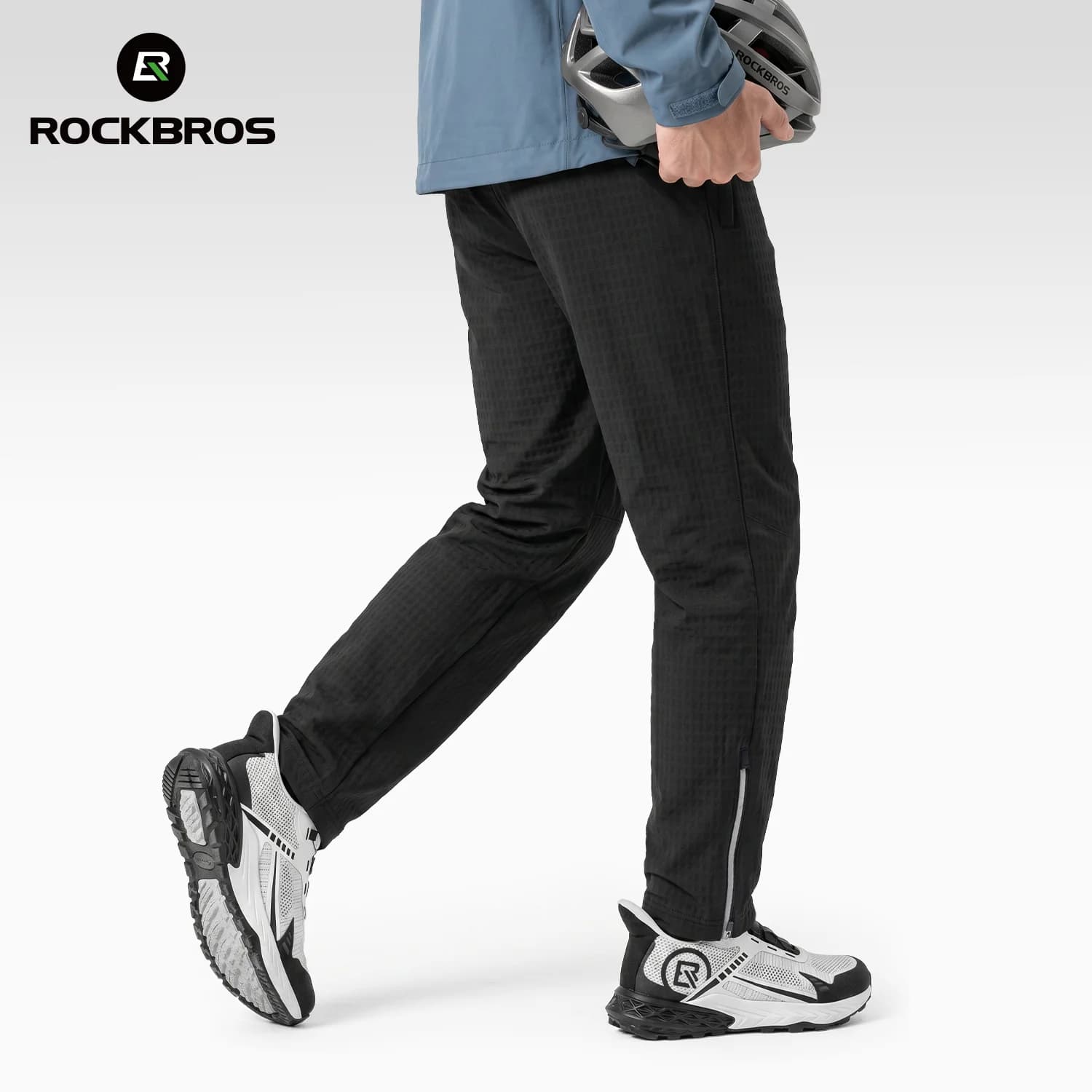 Pantalon de cyclisme thermique en polaire coupe-vent pour homme