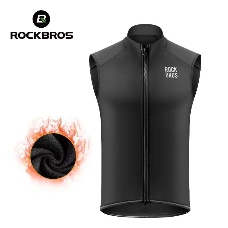 Gilet de cyclisme d'hiver en polaire coupe-vent