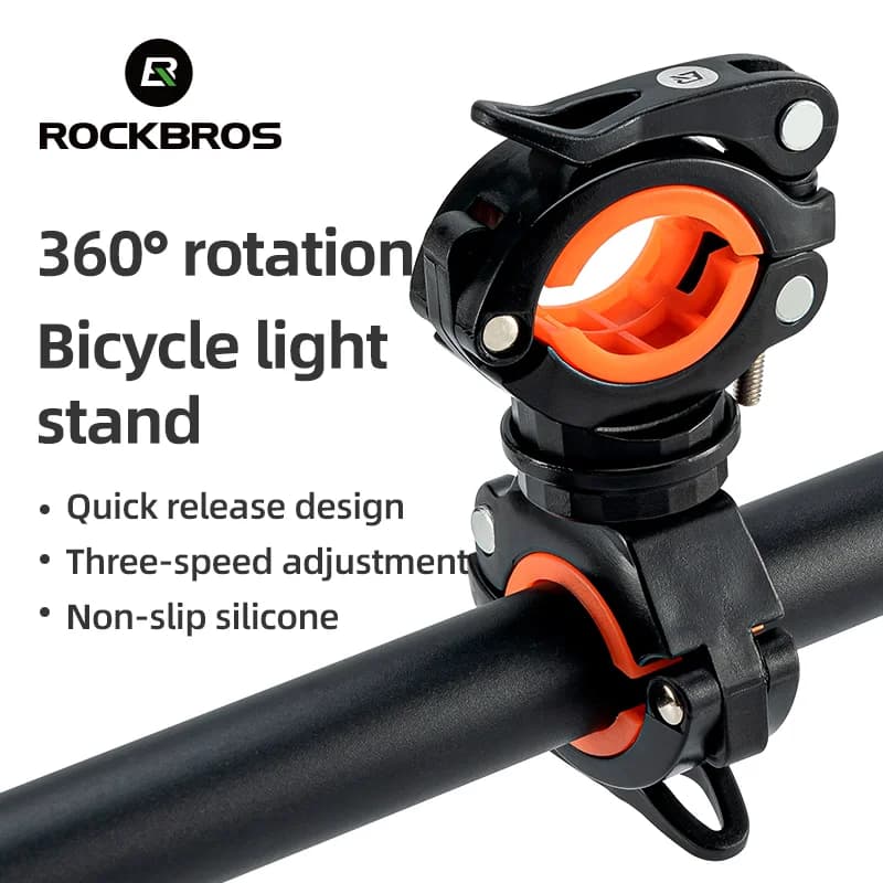Support de phare de guidon de vélo à dégagement rapide rotation 360°
