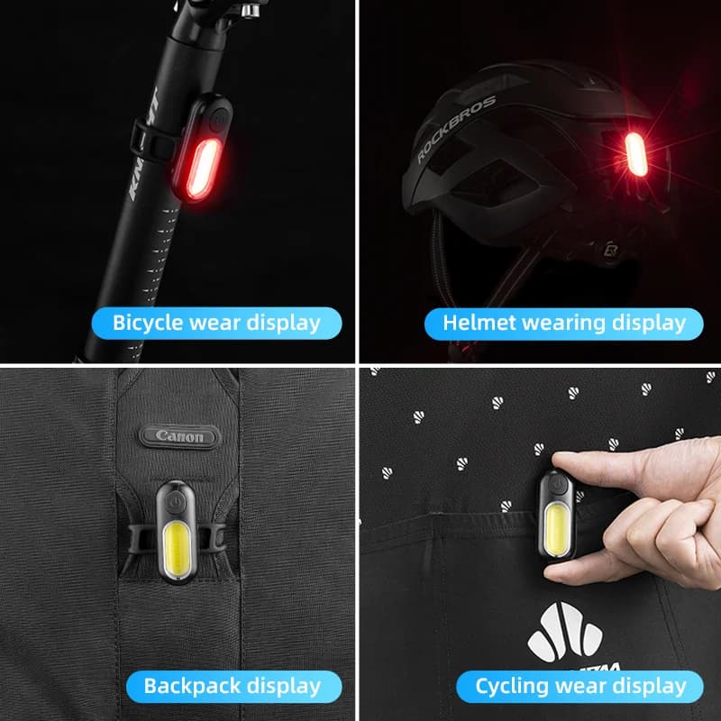 Feu arrière de vélo étanche rechargeable USB-C