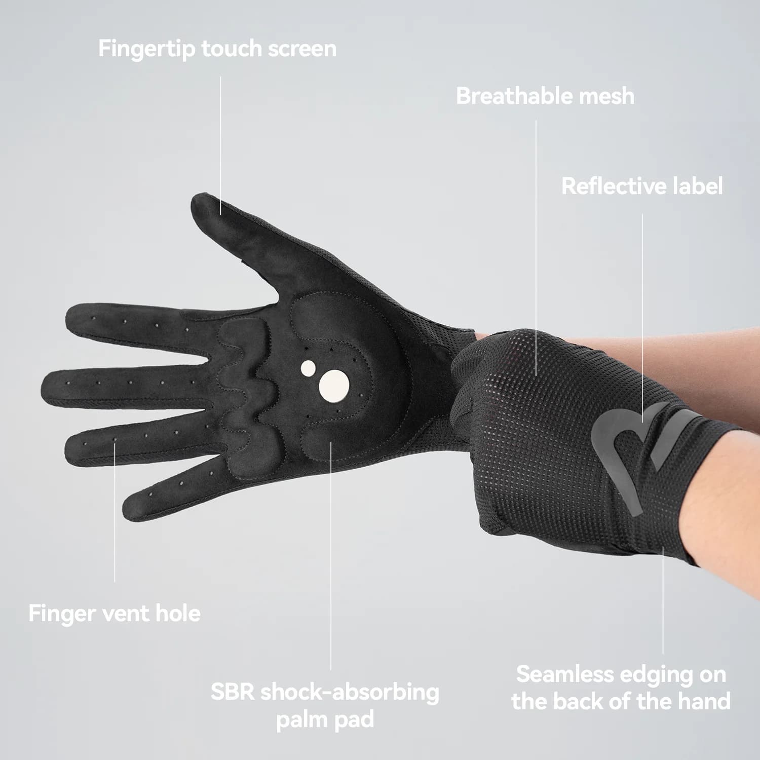 Gants complets tactiles avec absorption des chocs
