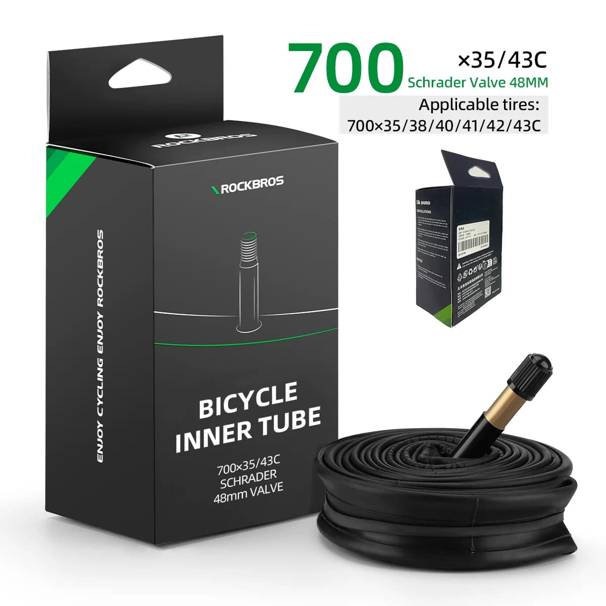 Chambre à air vélo 700C en caoutchouc butyle