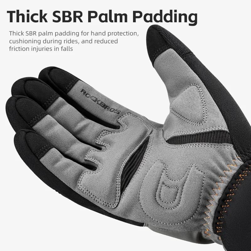 Gants de vélo d'hiver en polaire thermique avec fonction écran tactile