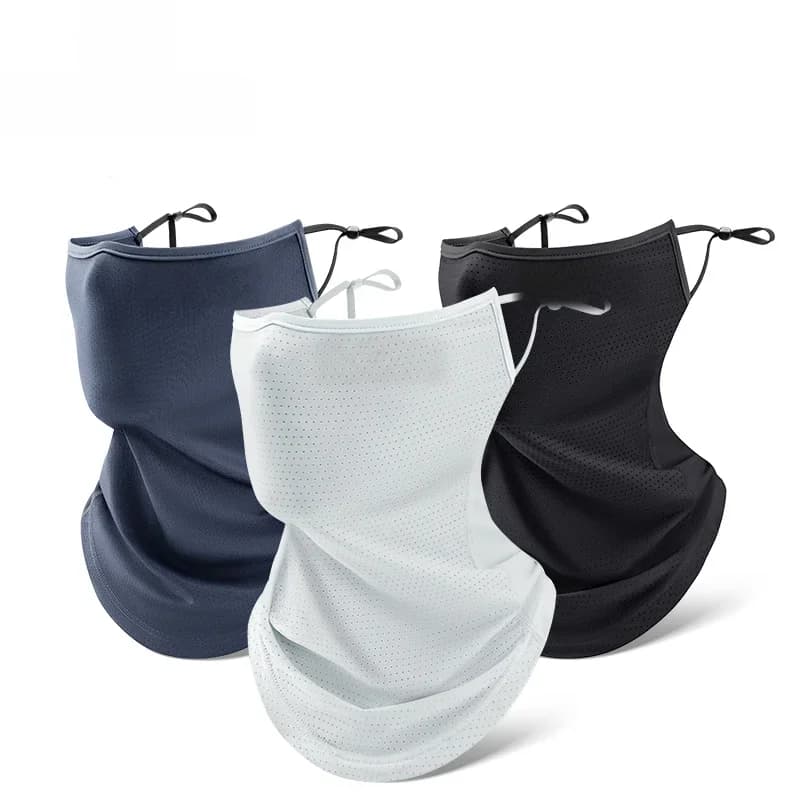 Masque facial respirant en soie glacée avec protection UV