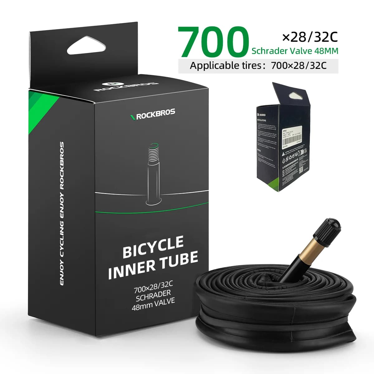 Chambre à air vélo 700C en caoutchouc butyle